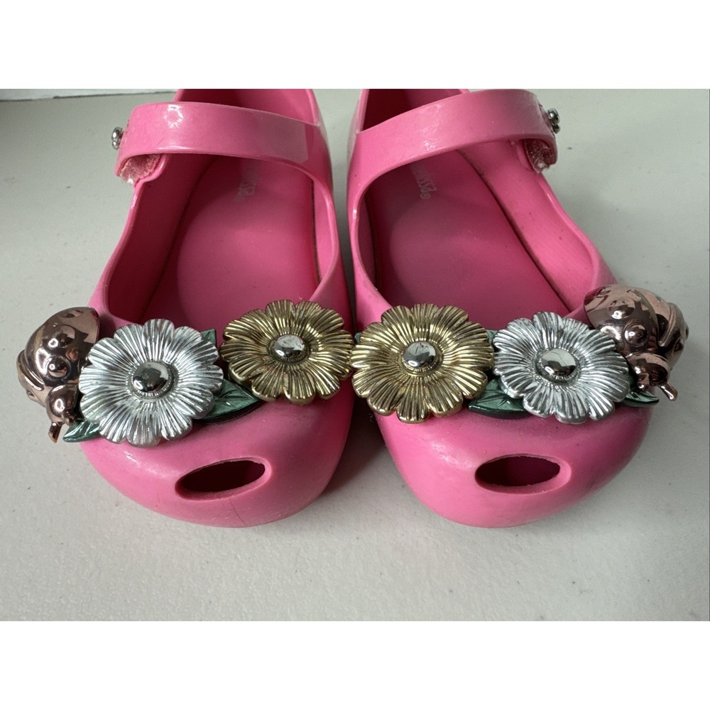 Mini Melissa Ultragirl Garden Pink Jelly Mary Jane Flower Ladybug Shoes
